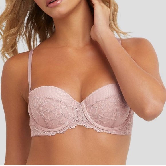 NEW Maidenform Pale Pink Strapless Multiway Push-Up Bra, 38C - Picture 1 of 3